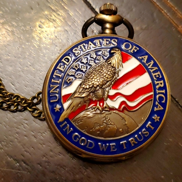 Mens patriotic pocket watch ⌚️ 👌 - Picture 1 of 6
